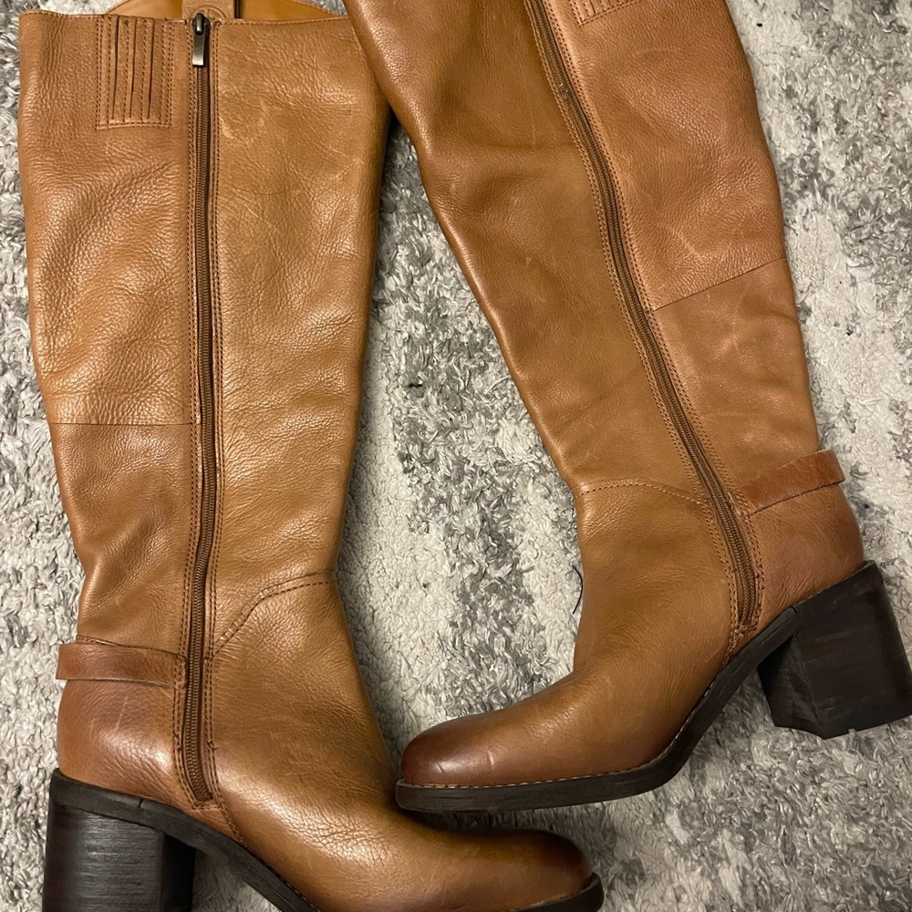 Tall Franco Sarto leather wide calf boots